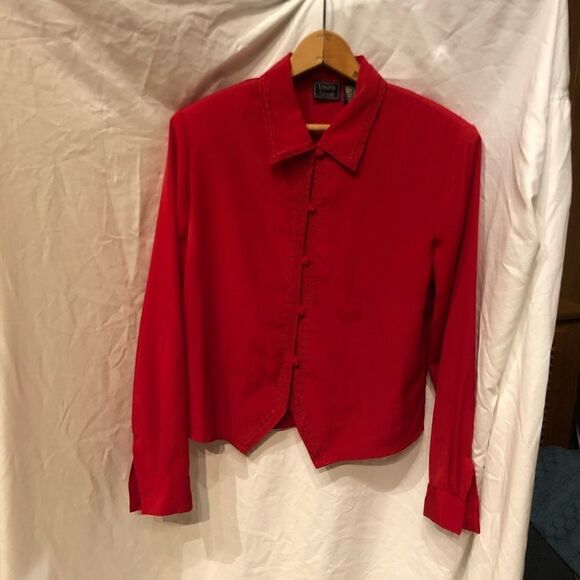 Laura Scott Blouse Red Size 8 - Picture 1 of 7